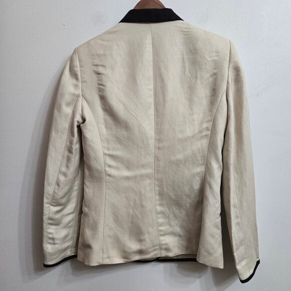 MNG Mango Womens Classic Preppy Schoolboy Tailored Linen Blend Blazer Jacket 6 - Picture 4 of 11